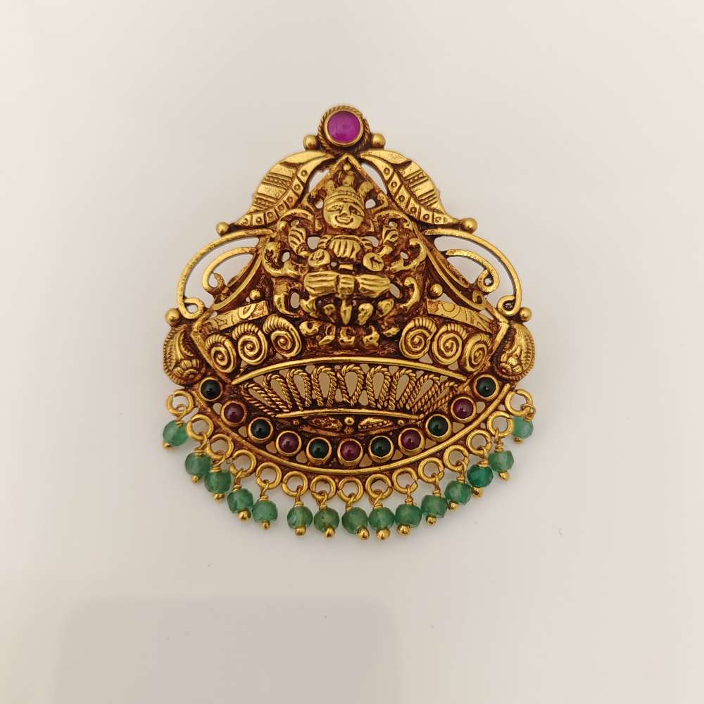 Silver Lakshmidevi Pendant Design-RCJR589