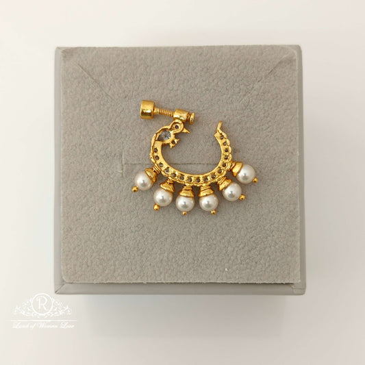 Silver Peacock Design Nose pin-RCJR663