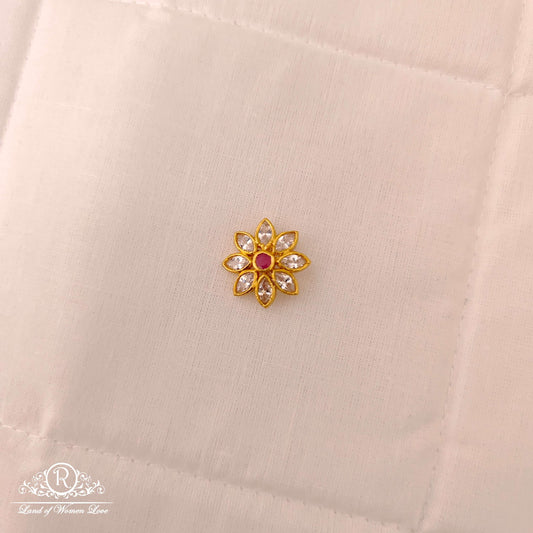 pendant silver white stones side flower design small pendent-jr144 92.5 silver ramala jewelry / ramala collections