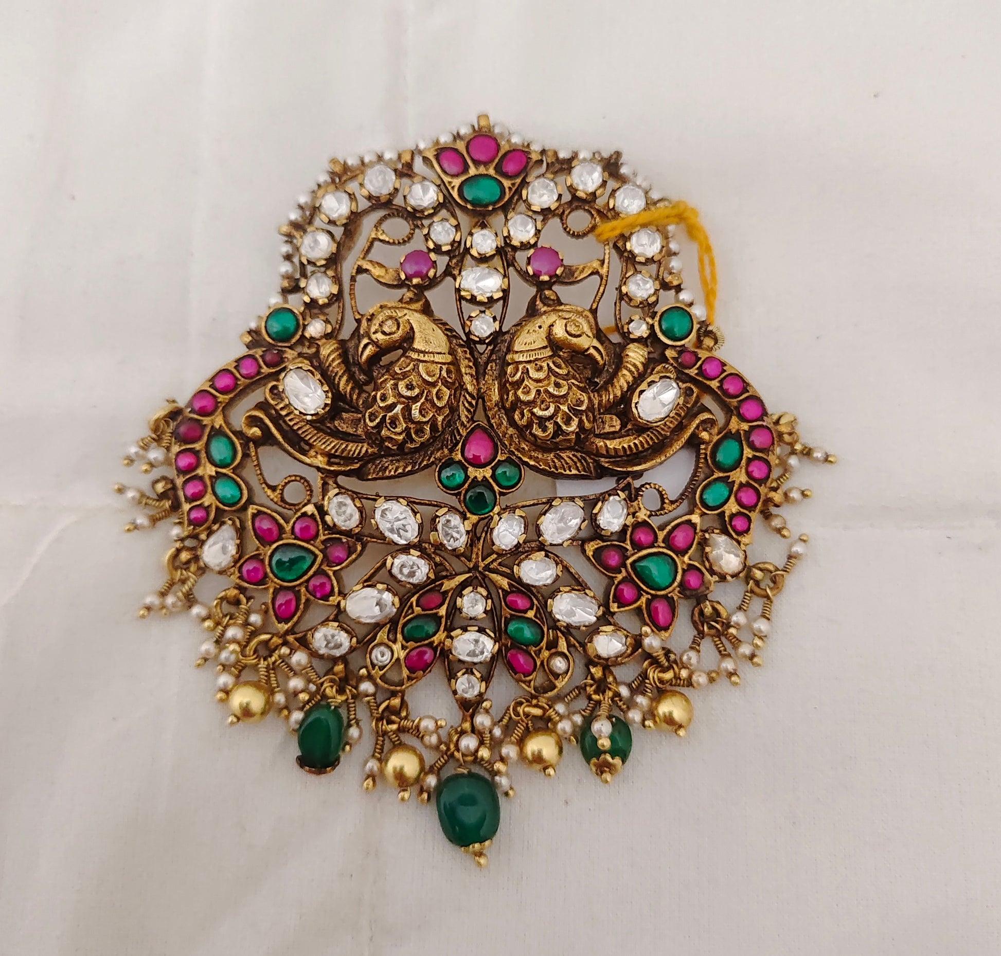 silver cz-gold polish locket design -rcm567 cz 92.5 silver ramala jewelry / ramala collections