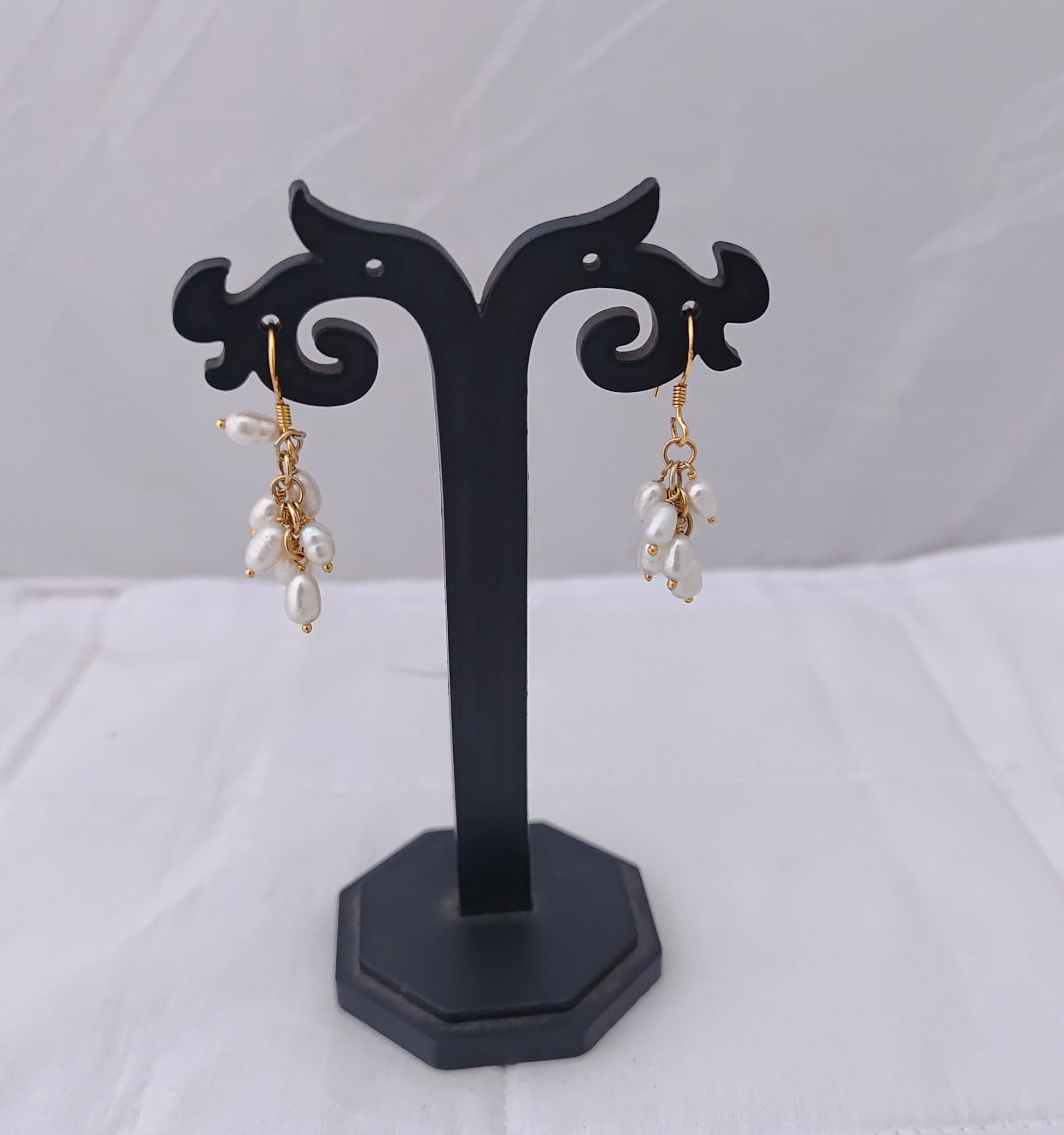 earrings silver gold polish hangings earrings -rch277 92.5 silver ramala jewelry / ramala collections