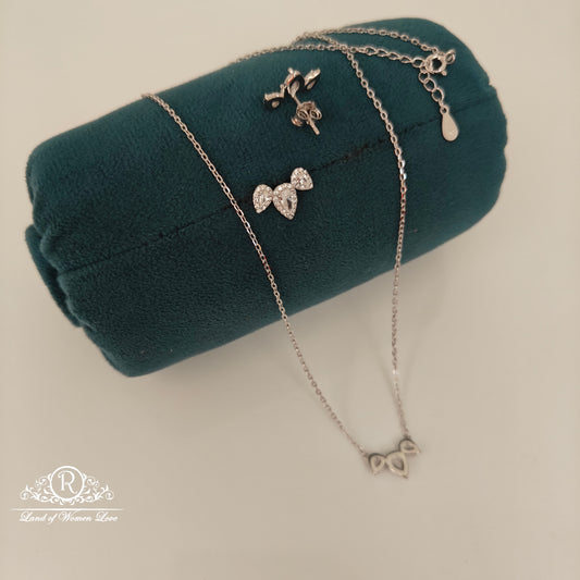 92.5 silver simple and Cute necklace with earrings set -RCVH08