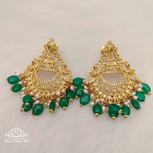 chandbali silver chandbali earrings -rch361 92.5 silver ramala jewelry / ramala collections