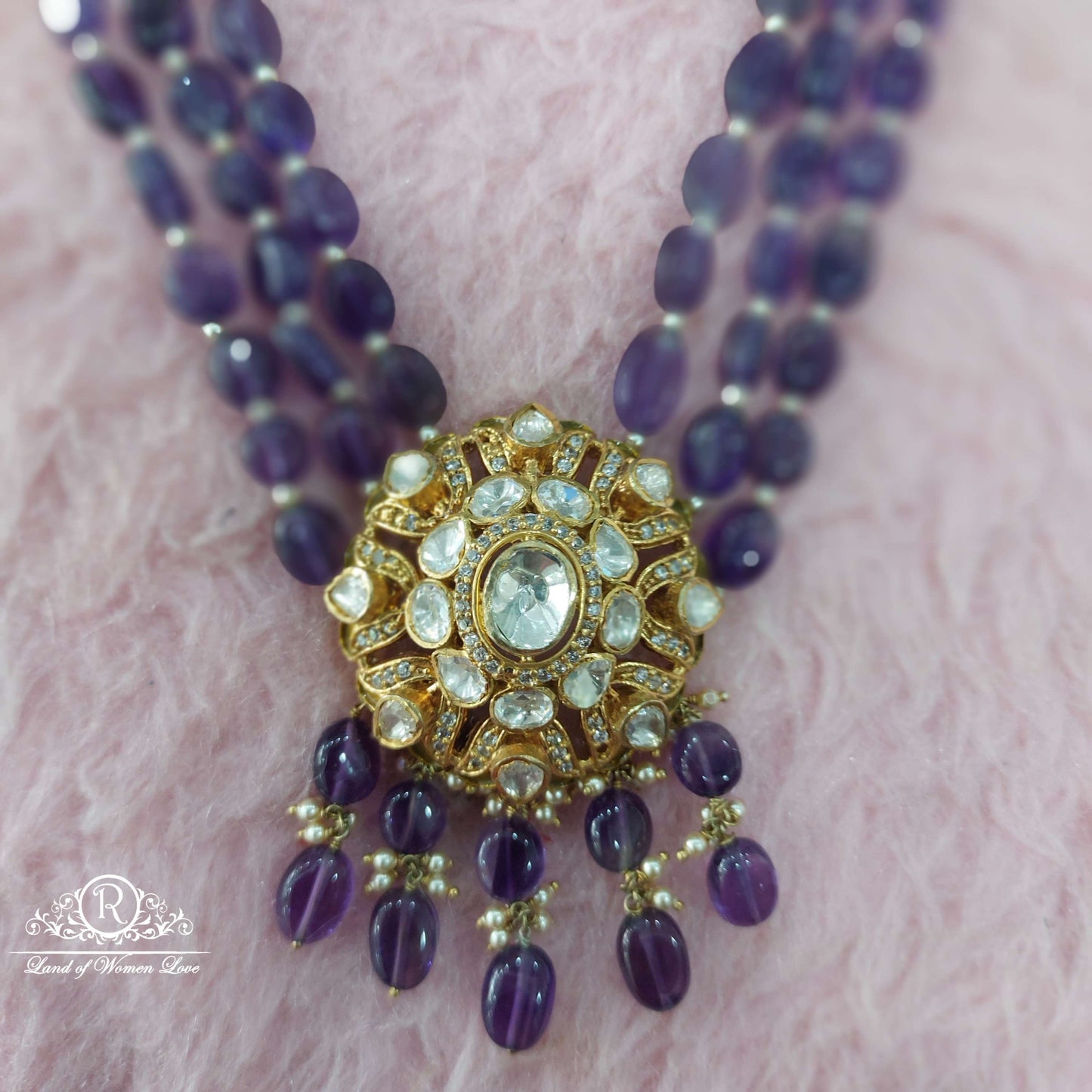 Silver Real Beads Moissanite Chocker-H083