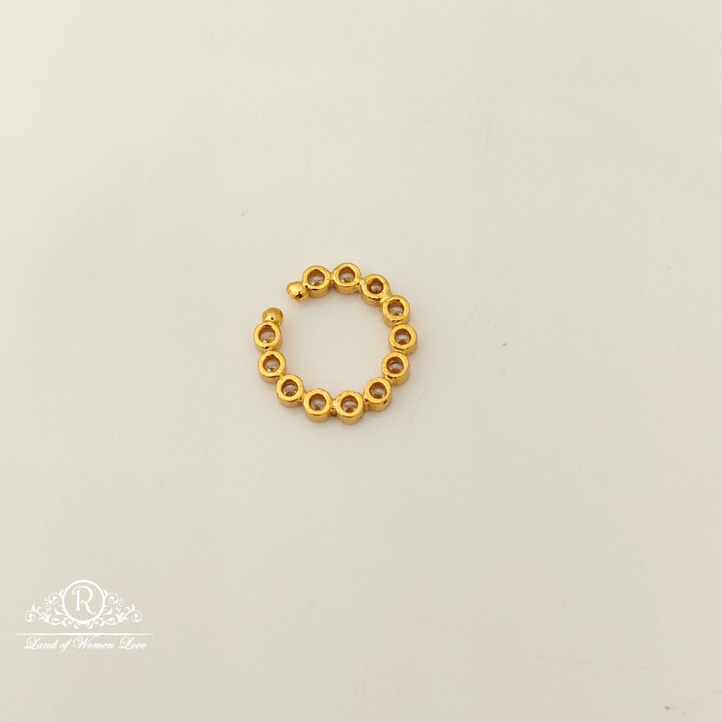 Silver White Stones Design Nose pin-RC87-60P24