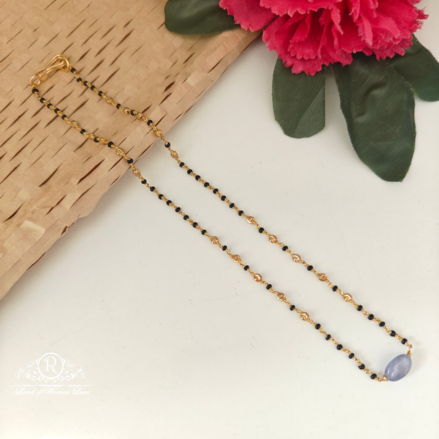 92.5 silver simple and cute black beads -rch976 92.5 silver ramala jewelry / ramala collections