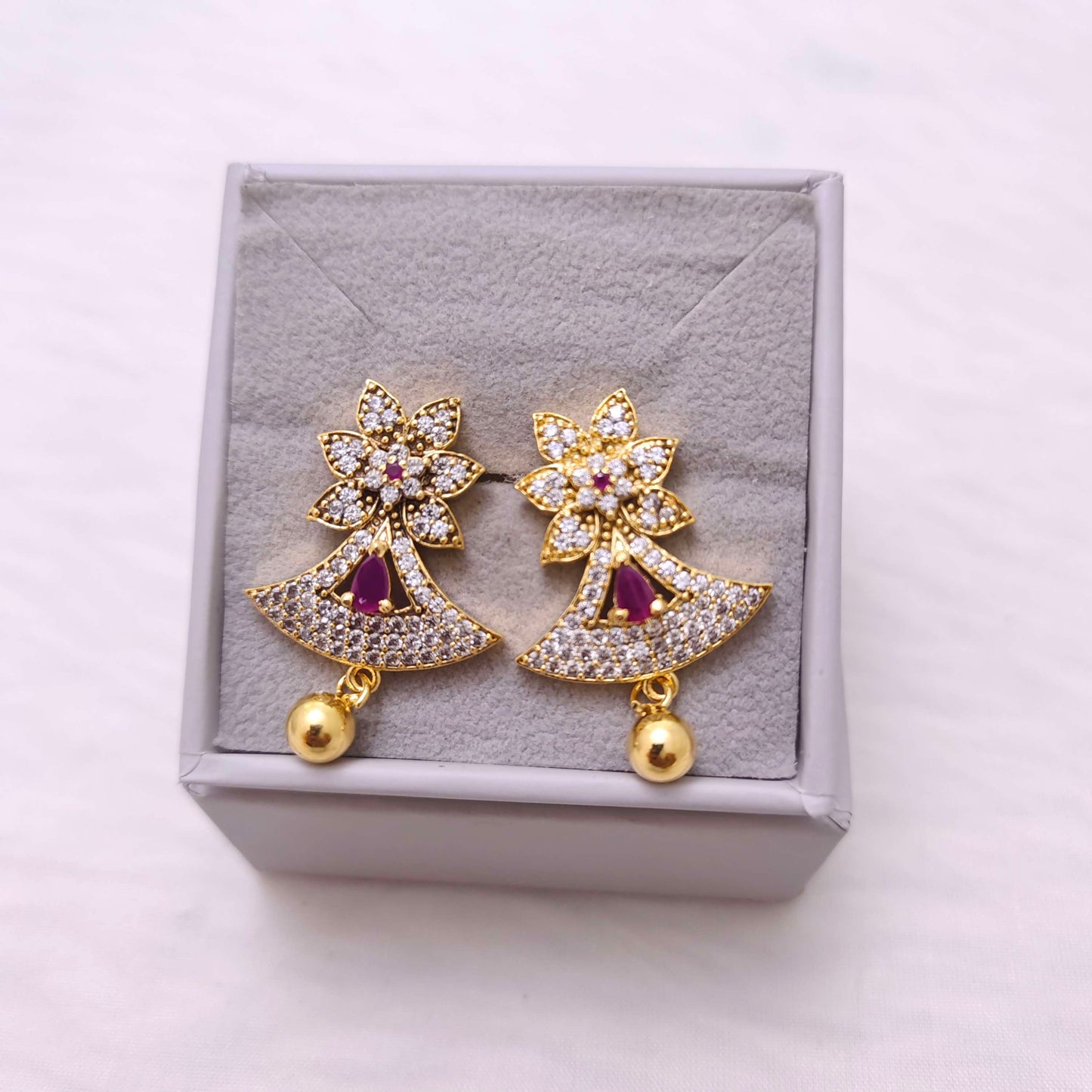 earrings silver earrings -rcm652 cz 92.5 silver ramala jewelry / ramala collections