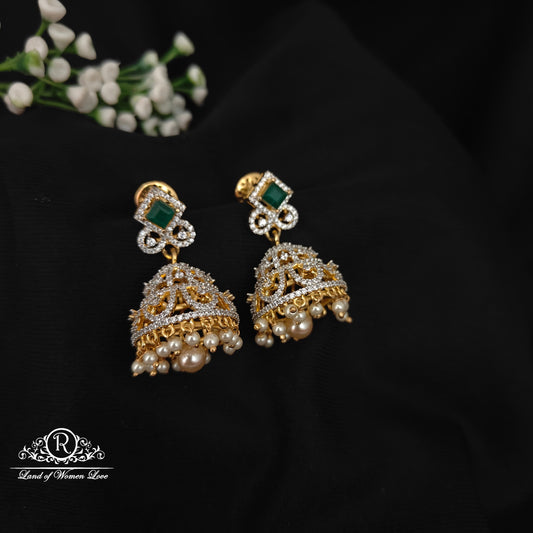 earrings 92.5 silver simple and cute diamond finishing earrings -rcm091259 92.5 silver ramala jewelry / ramala collections