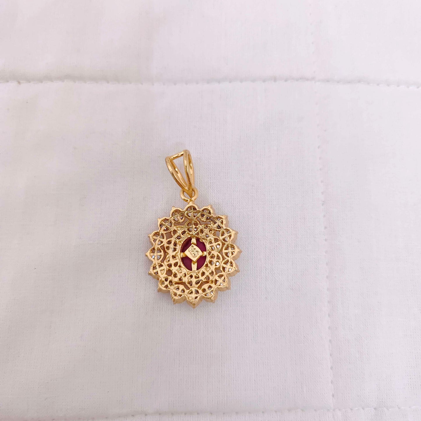 Silver CZ-gold polish pendent designs -RCD168