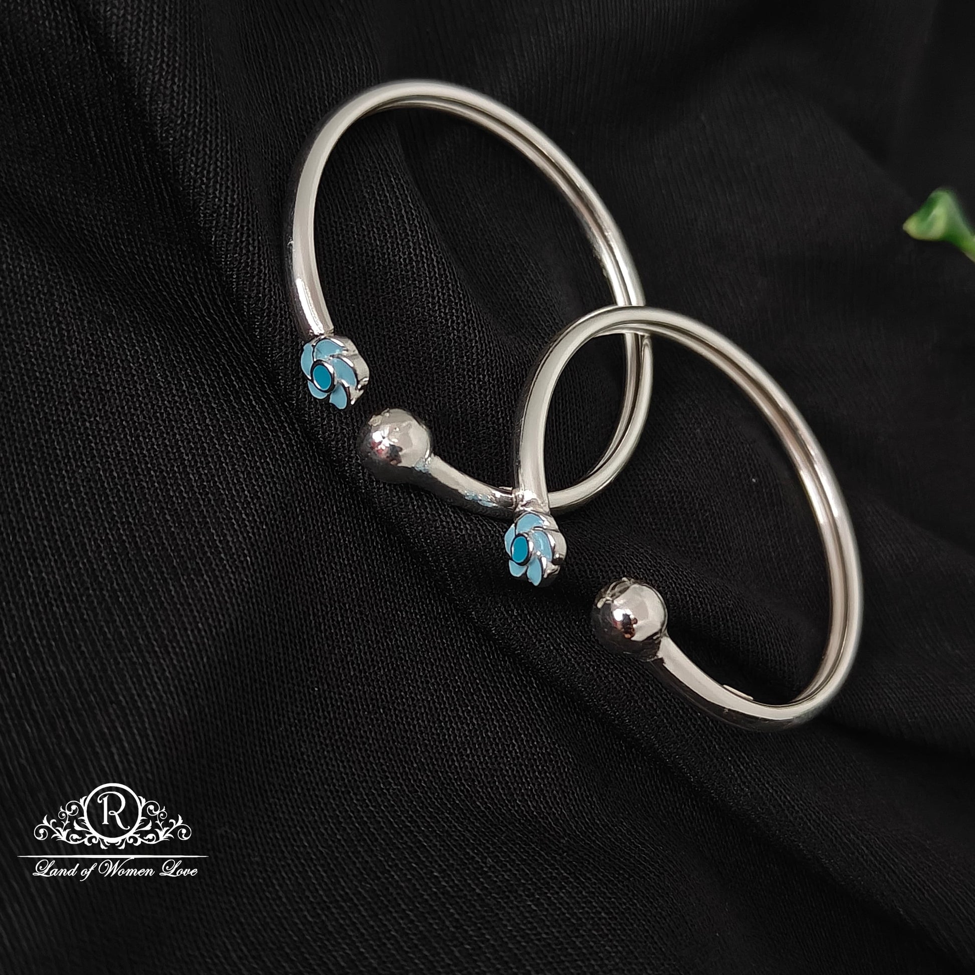 silver baby kada or anklets -rcrc12 92.5 silver ramala jewelry / ramala collections