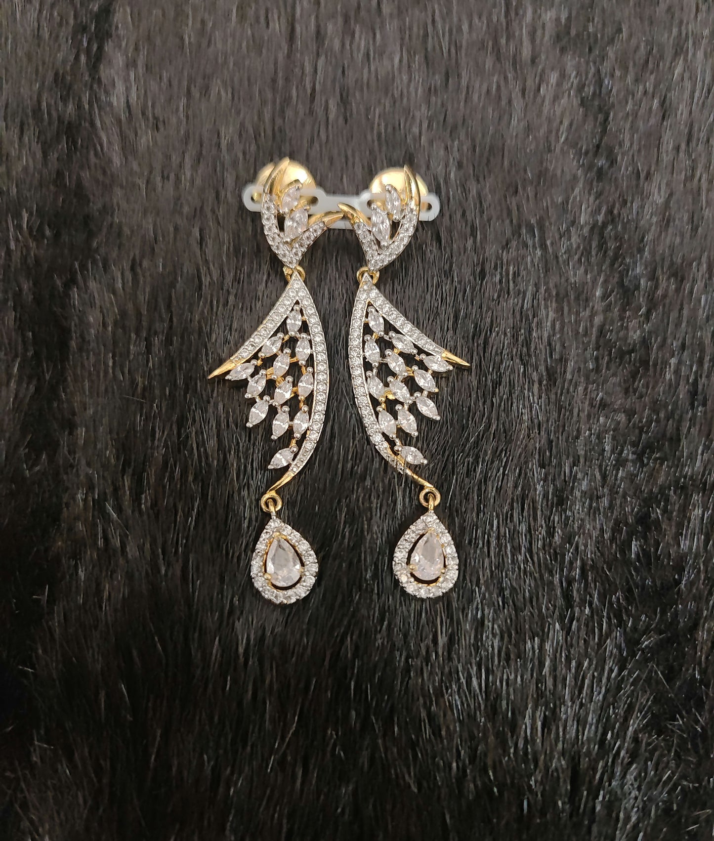 earrings silver cz- white stones earrings-jr202 cz 92.5 silver ramala jewelry / ramala collections
