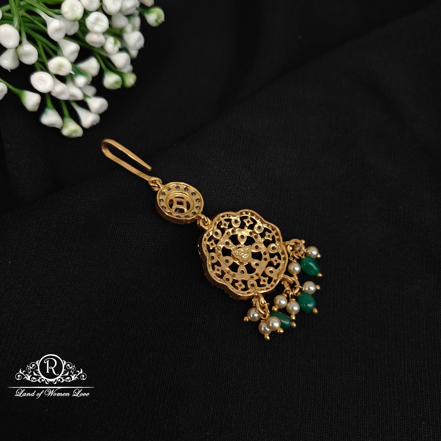 92.5 silver simple and Cute tikka with hangings -RCM320