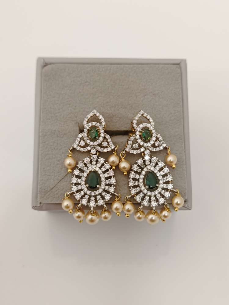 Silver Pearls Hanging Design Earrings-RCH5