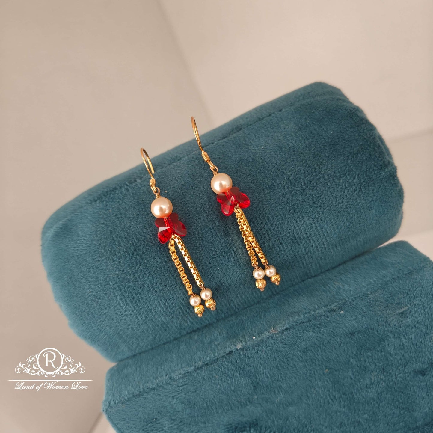 earrings butterfly beads silver hangings-rch634 92.5 silver ramala jewelry / ramala collections