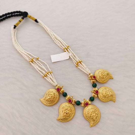 Silver pearls mango necklace -RCT63