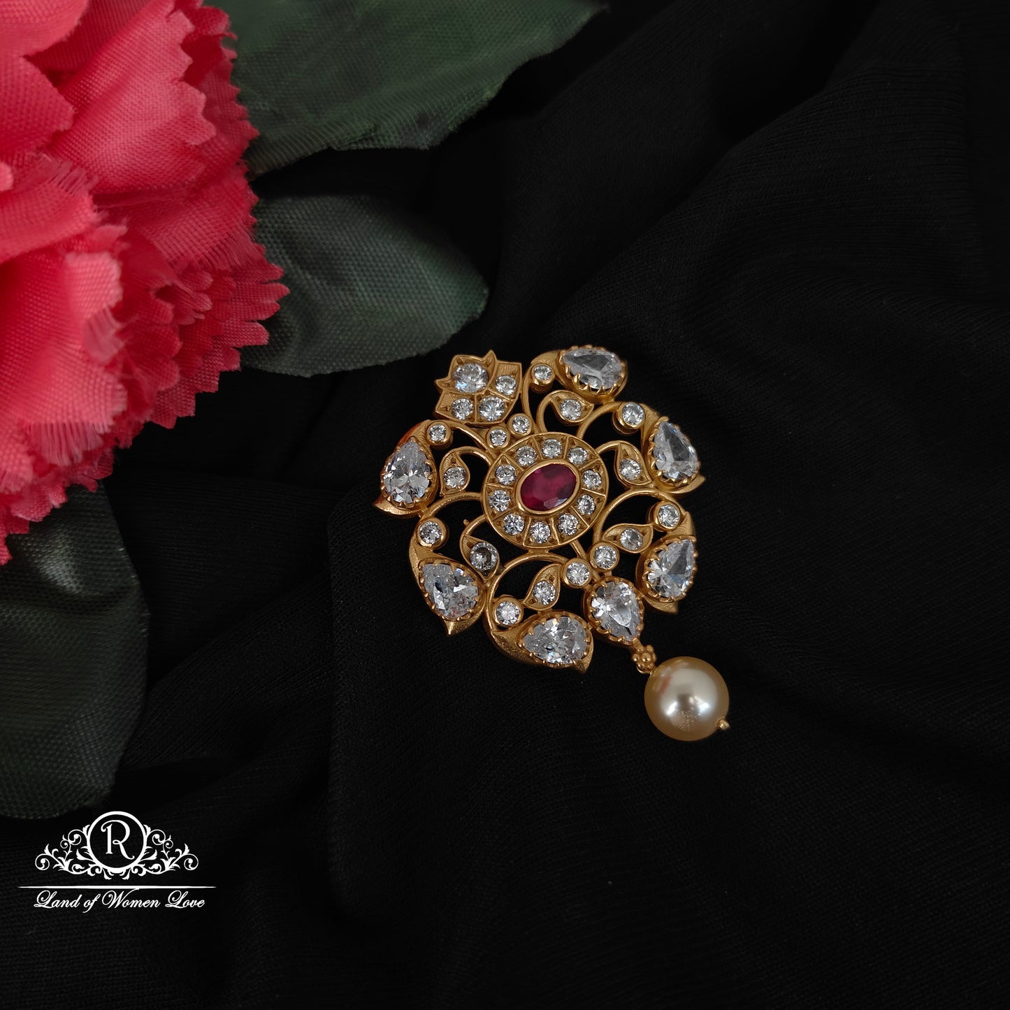 pendant 92.5 silver simple and cute pendant with pearls -rcl74 92.5 silver ramala jewelry / ramala collections