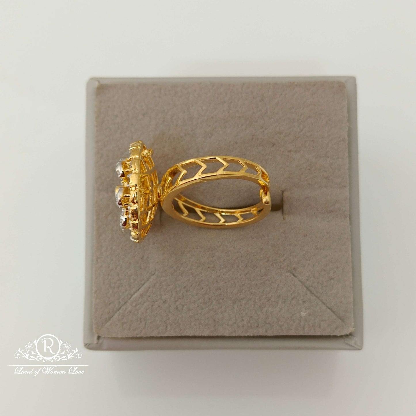 Silver Diamond Replica Design CZ-Stones Finger Ring-RCCP104