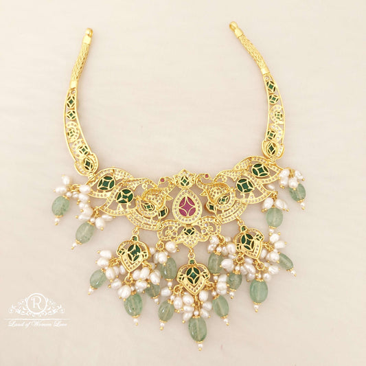 Silver Guttapusalu Earrings With Necklace-M204M205