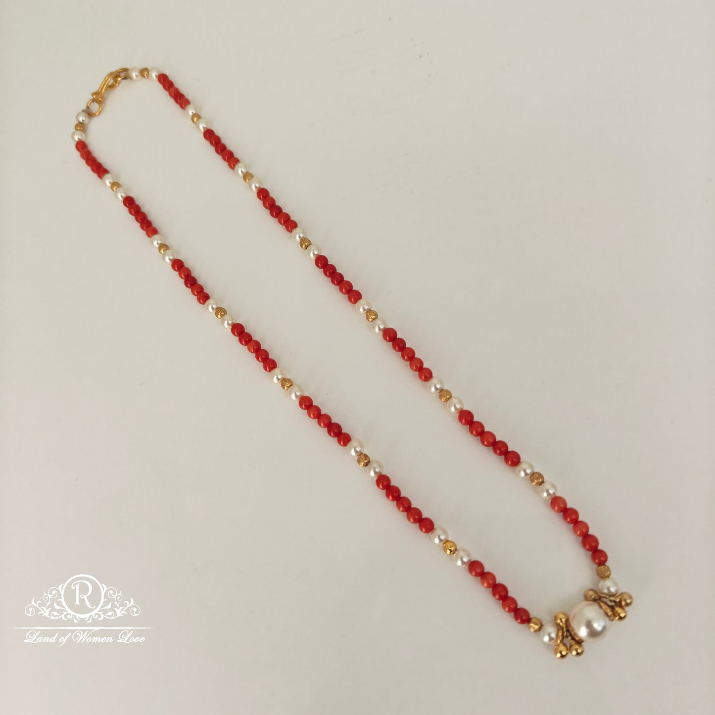92.5 silver corals and pearls mala-rch861 92.5 silver ramala jewelry / ramala collections