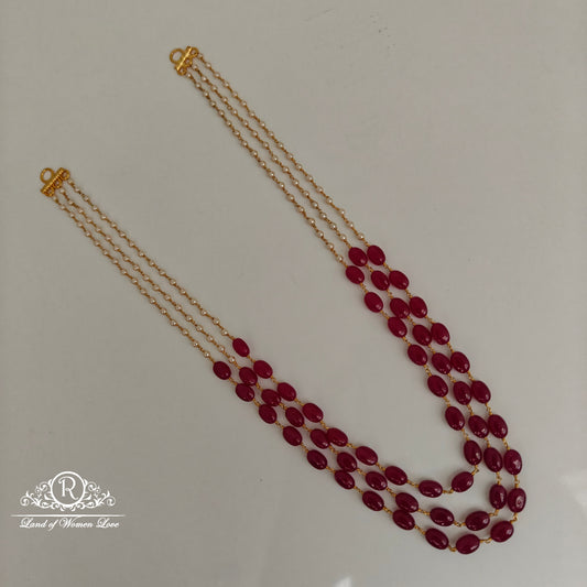 92.5 silver pearls 3 lines beads mala-rch831 92.5 silver ramala jewelry / ramala collections