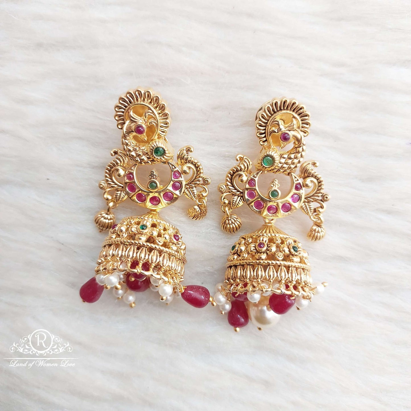Silver Peacock Model jhumkas-S905