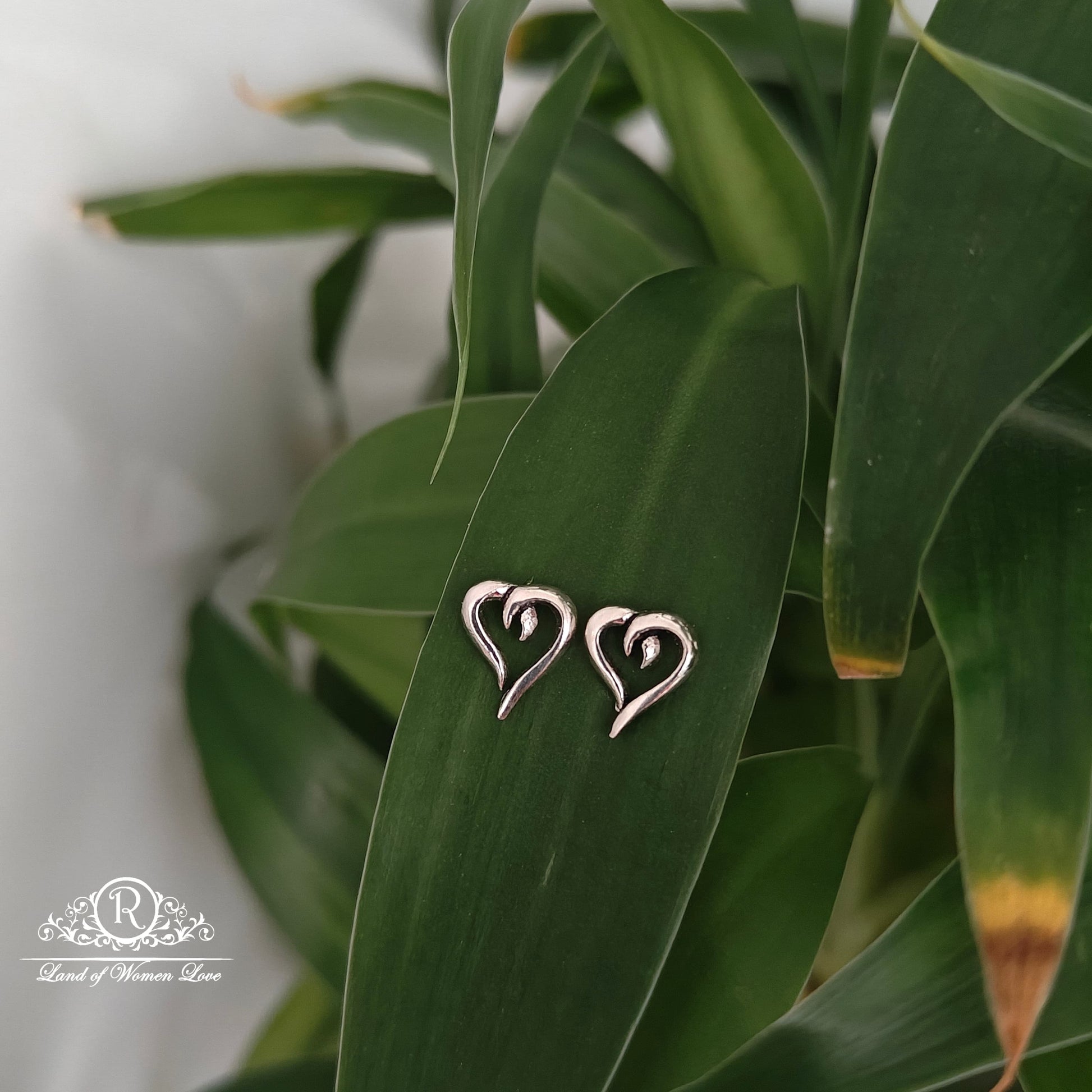 stud silver heart shape kids earrings-rchs15 92.5 silver ramala jewelry / ramala collections