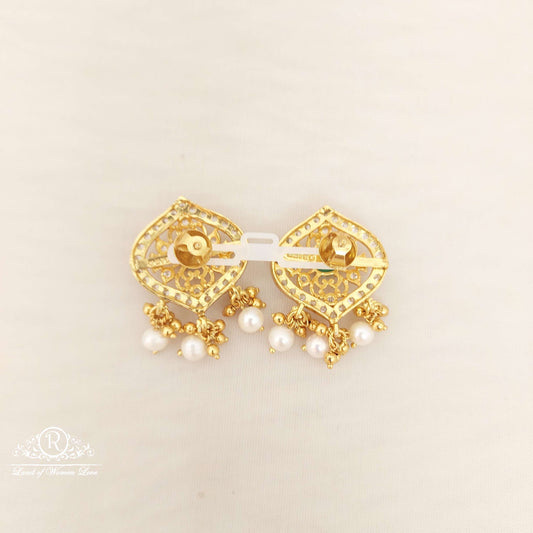 Silver CZ- White Stones Earrings-M138