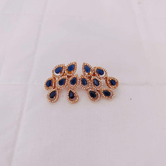 earrings silver cz-gold polish earrings -rcp069 cz 92.5 silver ramala jewelry / ramala collections