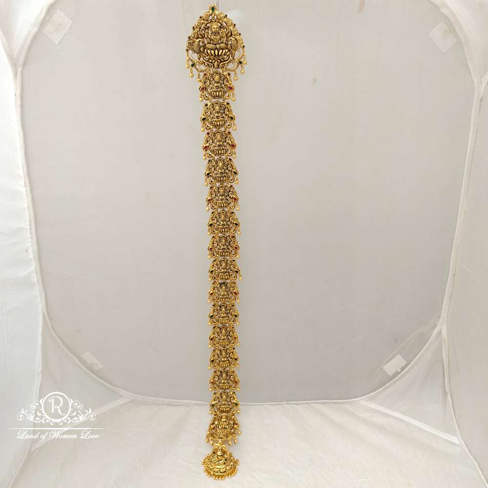 Silver Lakshmi Devi Model Jada Design-RCZ51