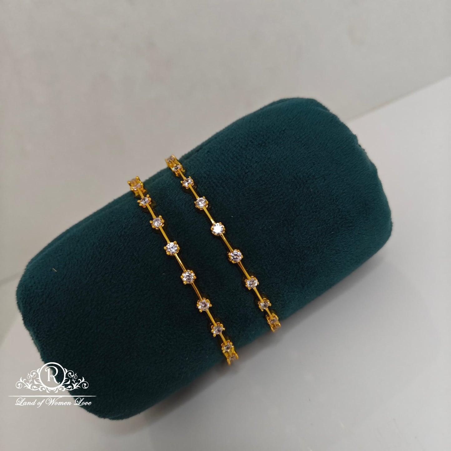 Silver diamond replica bangles -RCDS304-1