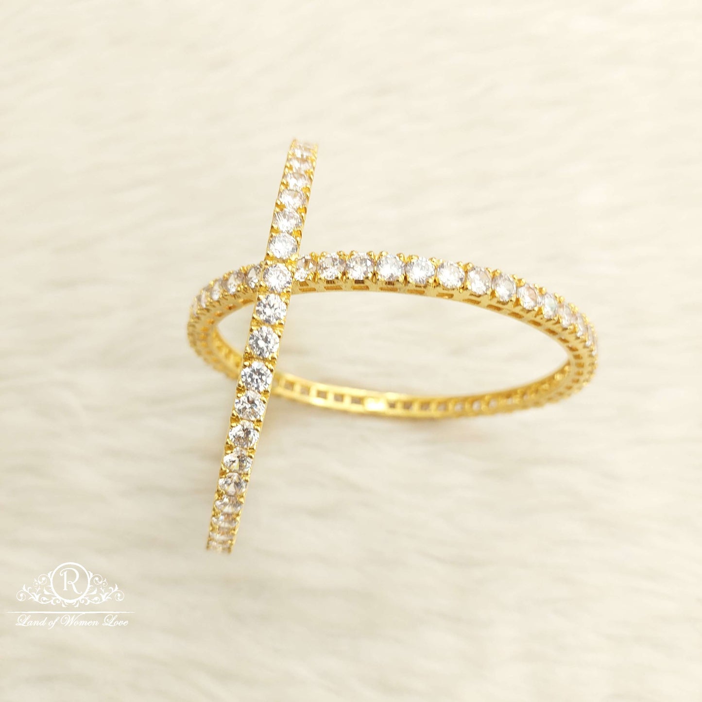 Silver White Stones Bangles-D017