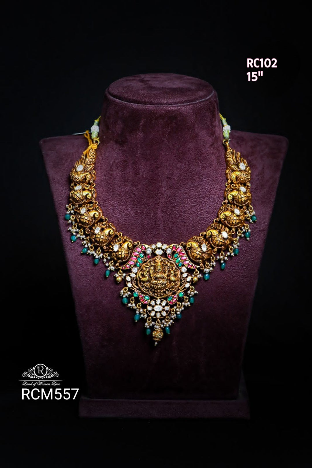 necklace silver cz-gold polish necklace designs -rcm557 cz 92.5 silver ramala jewelry / ramala collections