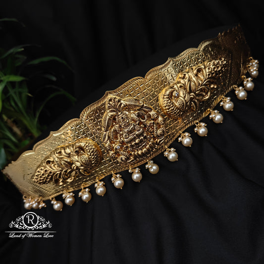 92.5 silver beautiful vaddanam with lakshmi devi design -rch913 92.5 silver ramala jewelry / ramala collections