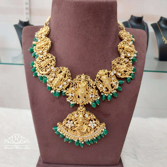 Silver Dhasavatharam Design Necklace With Earrings-S761762