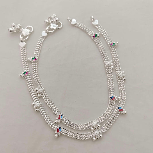 silver anklets -rcbe19 92.5 silver ramala jewelry / ramala collections