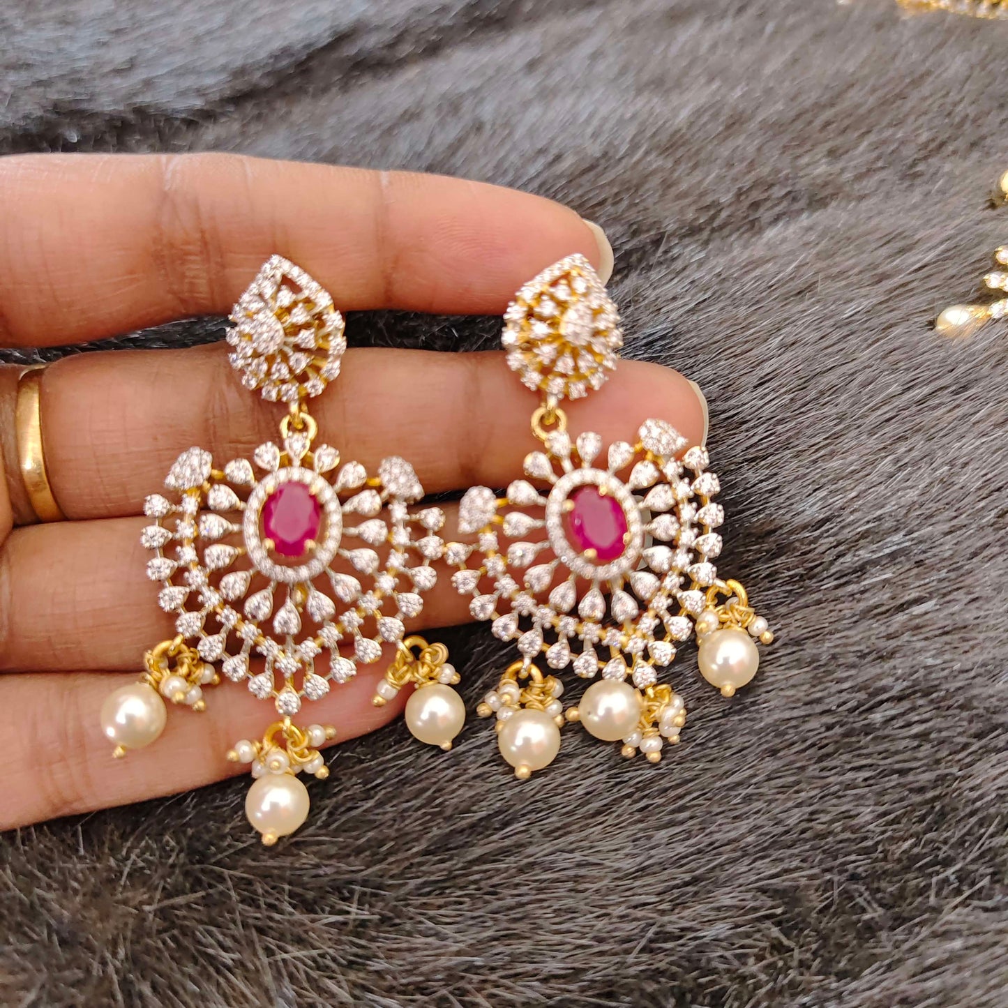 earrings silver diamond replica earrings -rct16 92.5 silver ramala jewelry / ramala collections