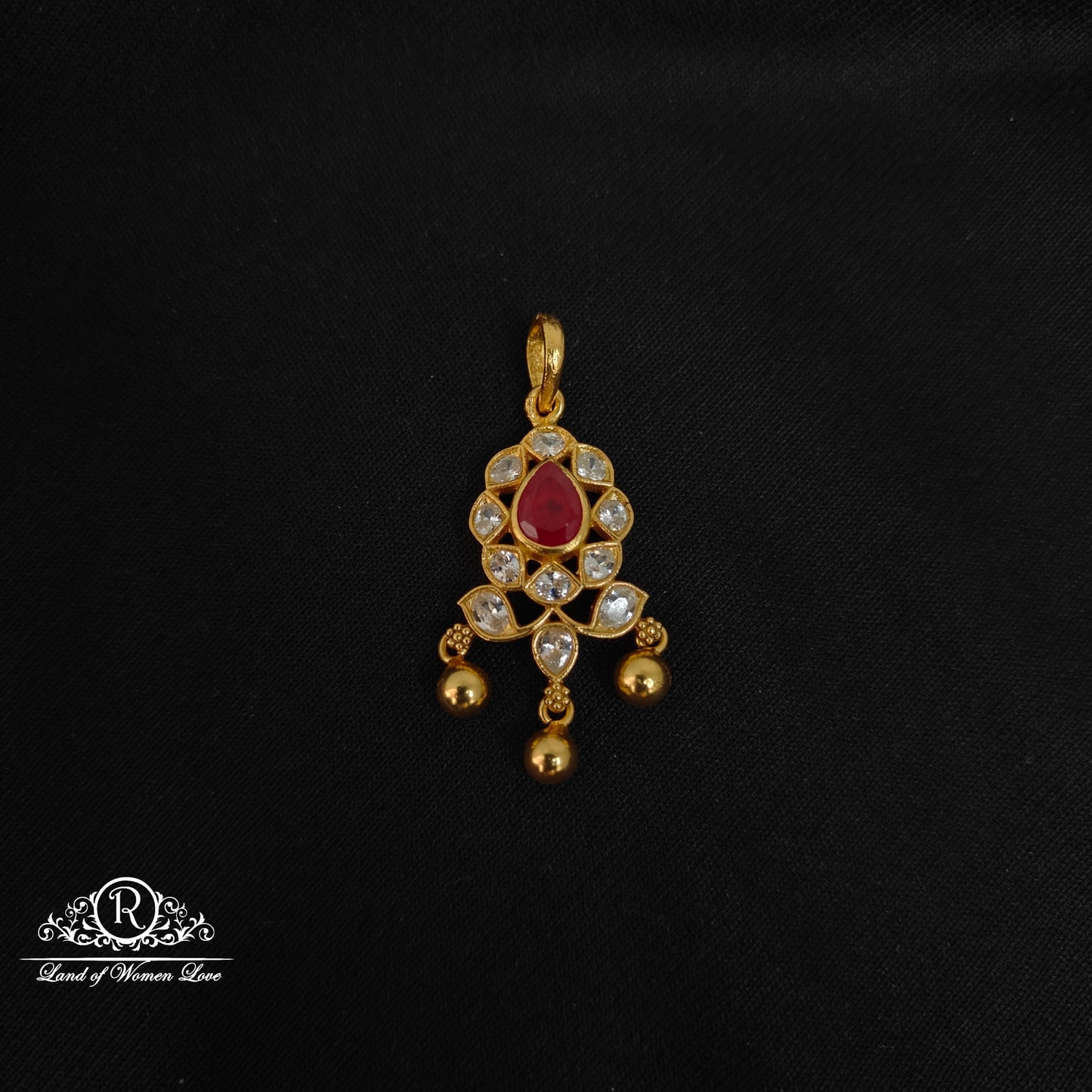 pendant silver white stone pendant -rccp304 ruby 92.5 silver ramala jewelry / ramala collections