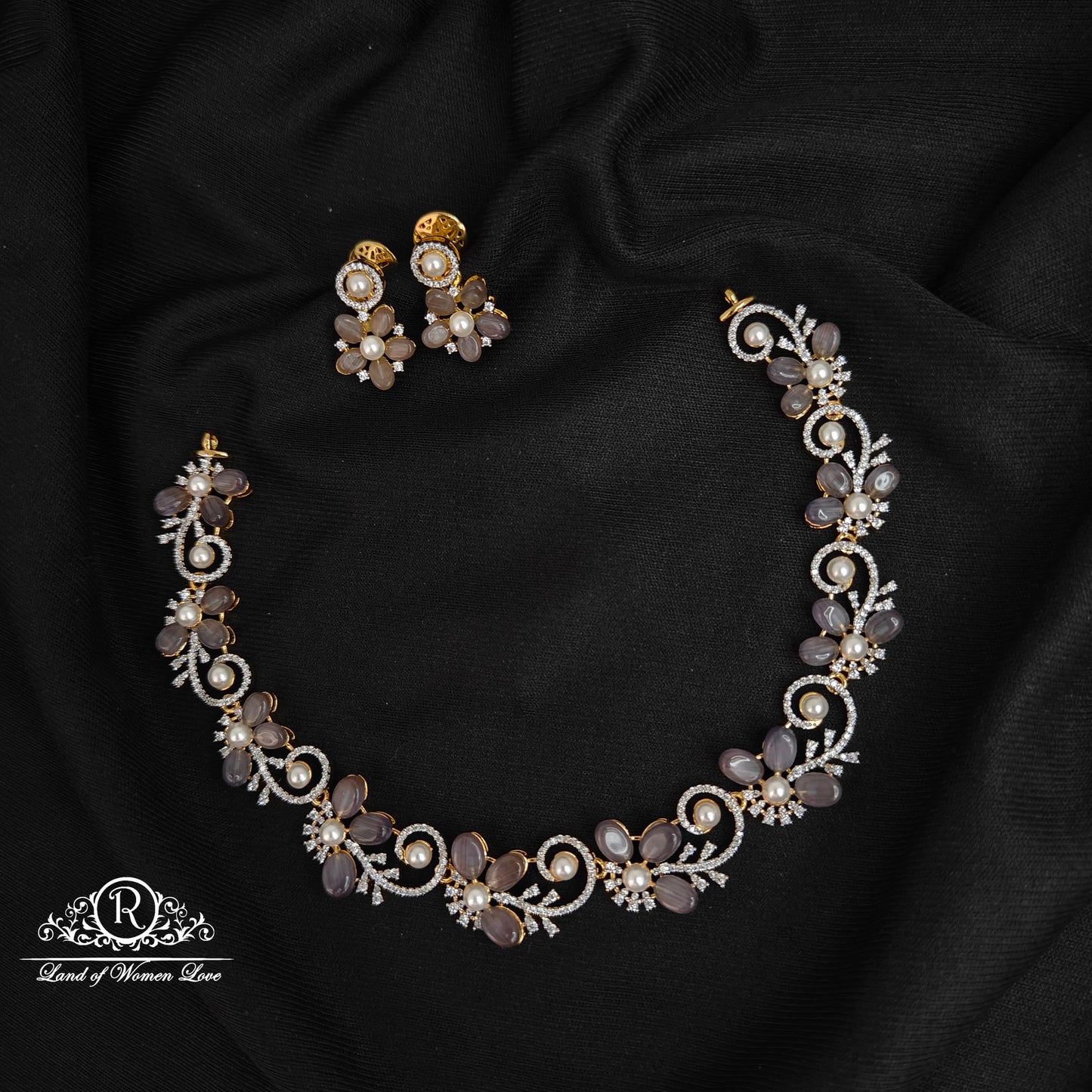 earrings silver gem stone necklace-rccp256 92.5 silver ramala jewelry / ramala collections