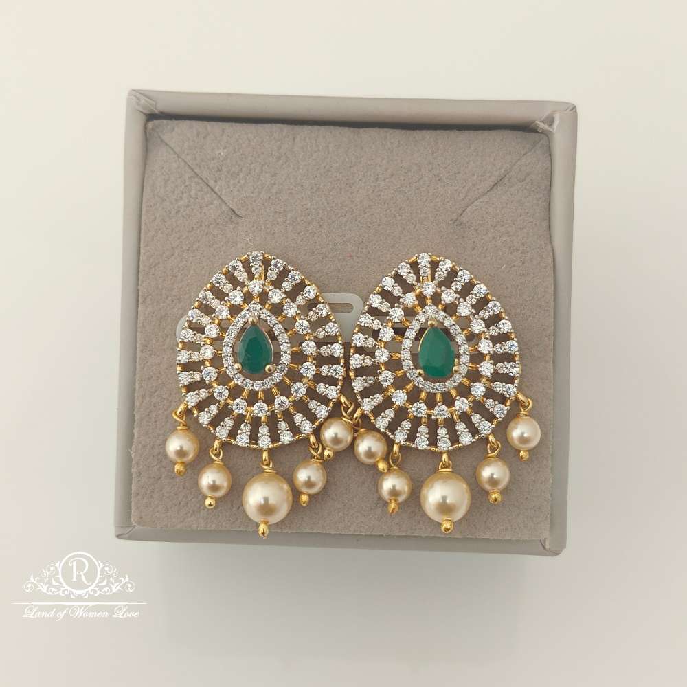 earrings silver diamond replica design cz-stones earrings-rccp89 cz 92.5 silver ramala jewelry / ramala collections