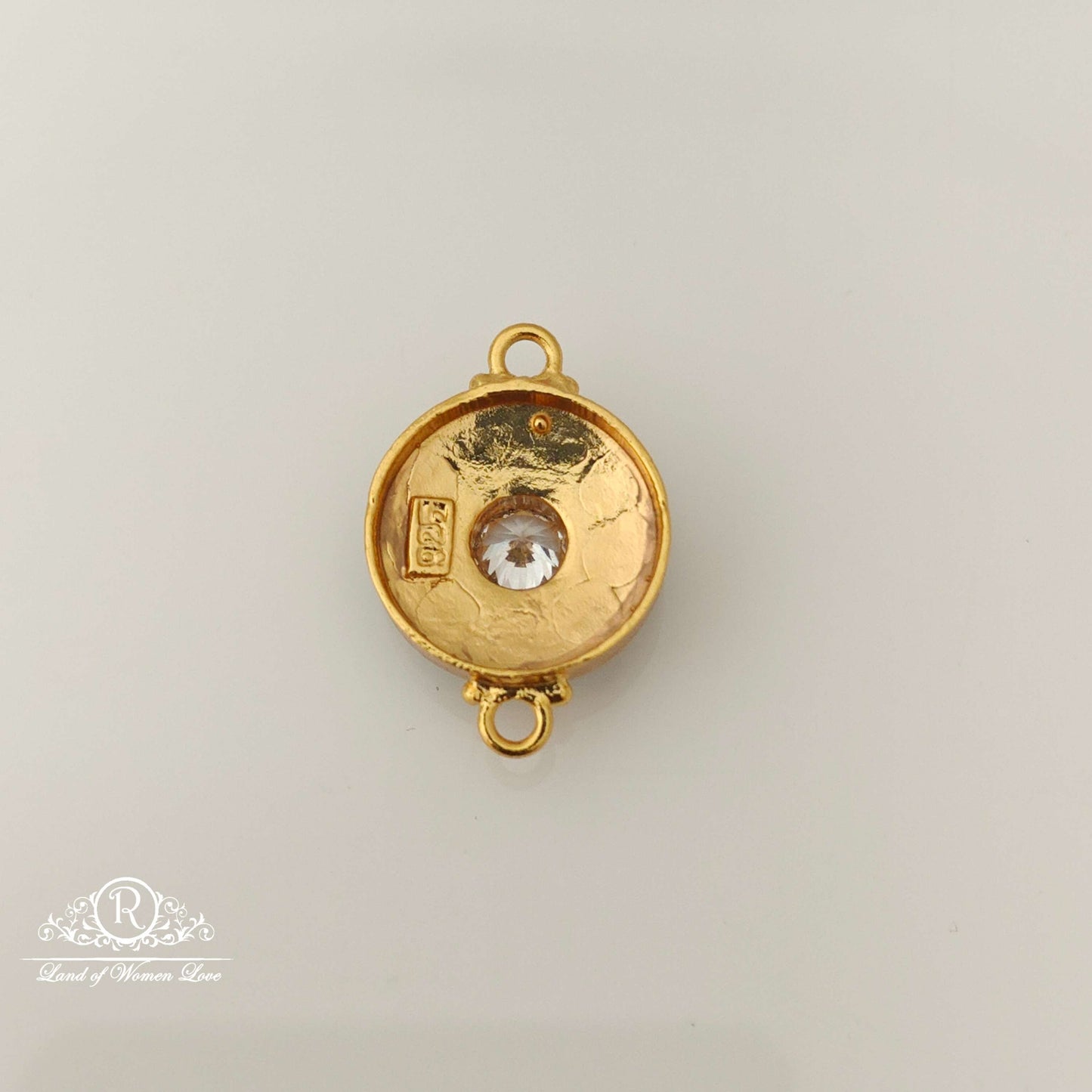 Silver Green Stones Design Side Locket-RCJR653