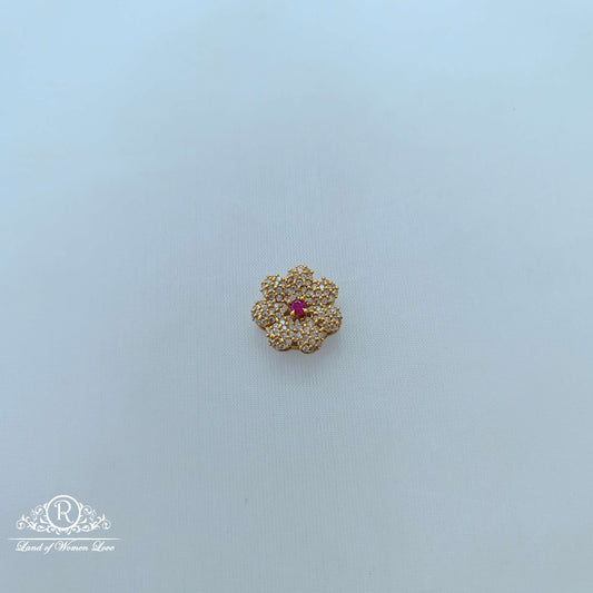 pendant silver cz-flower side locket -rcd373 cz 92.5 silver ramala jewelry / ramala collections