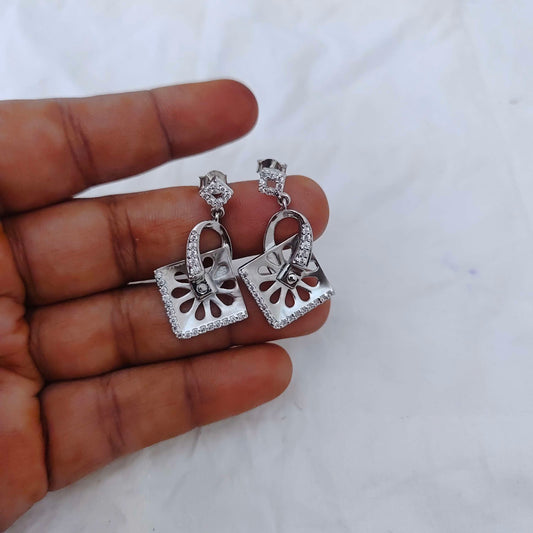 Silver base earrings designs -RCH288