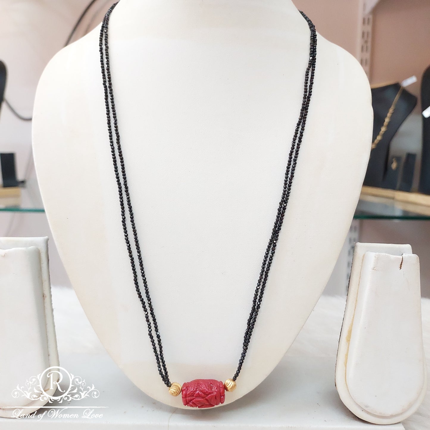 Silver black beads-RI76