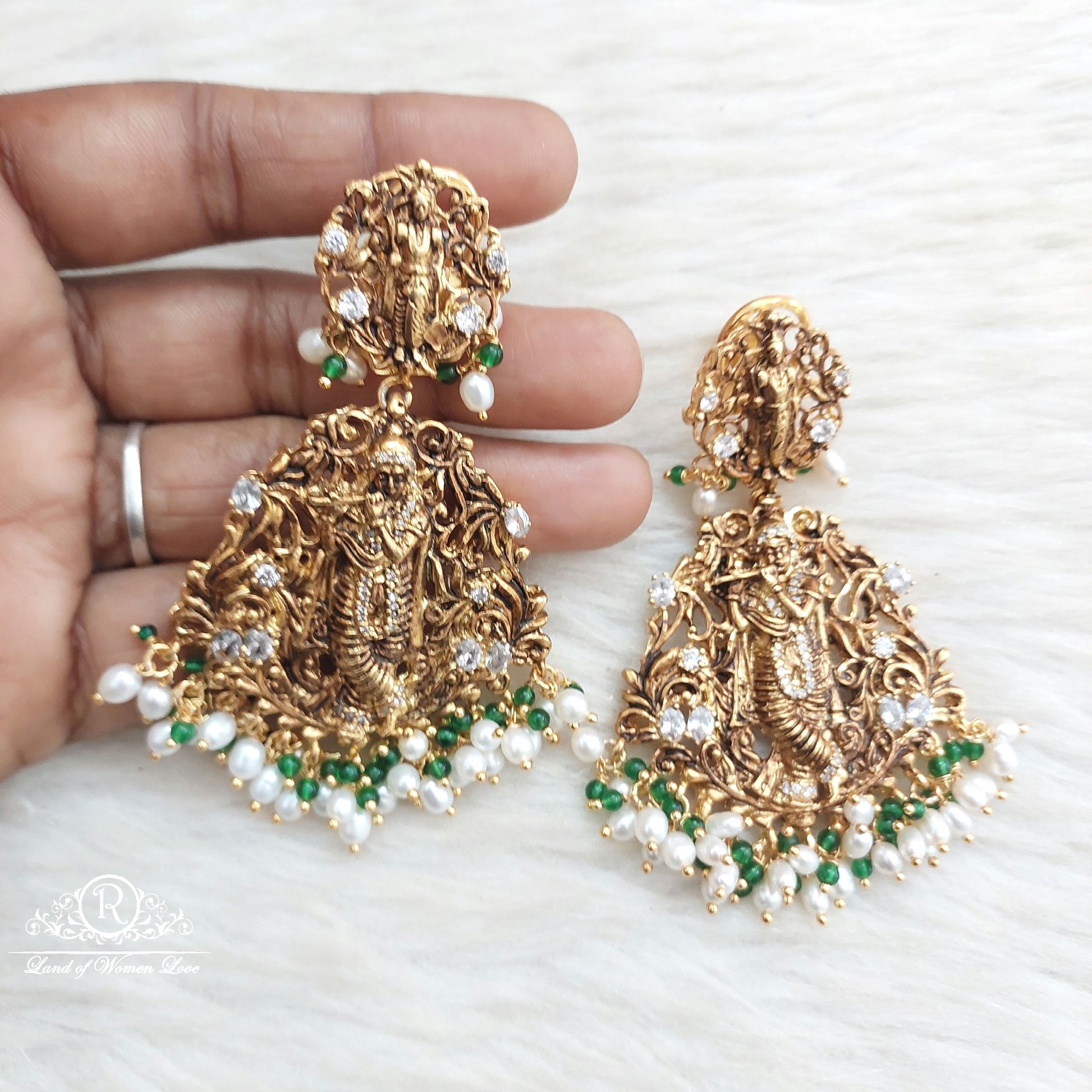 earrings silver nakshi dhasavathara earrings -s902 92.5 silver ramala jewelry / ramala collections