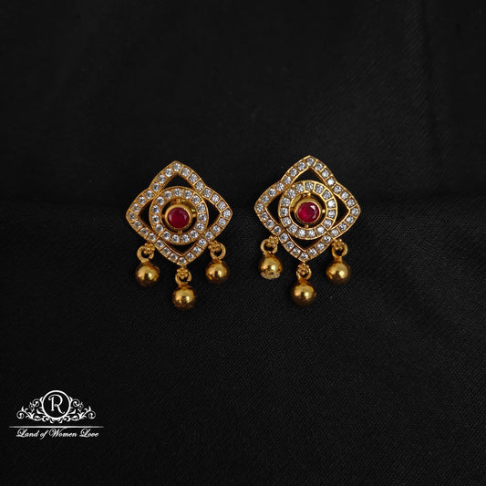earrings silver white with ruby stone earrings-rccp286 ruby 92.5 silver ramala jewelry / ramala collections