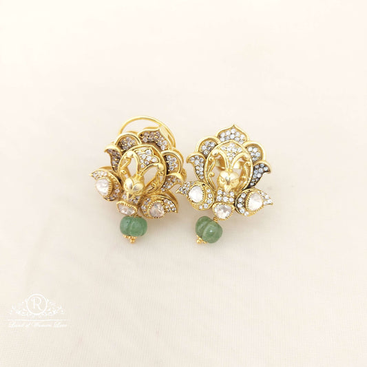 Silver Peacock Design Mozonites Earrings-C182