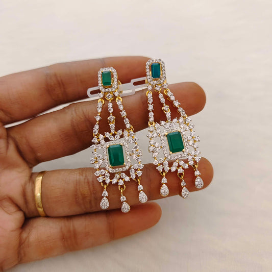 earrings silver diamond finishing earrings -rcc220 92.5 silver ramala jewelry / ramala collections