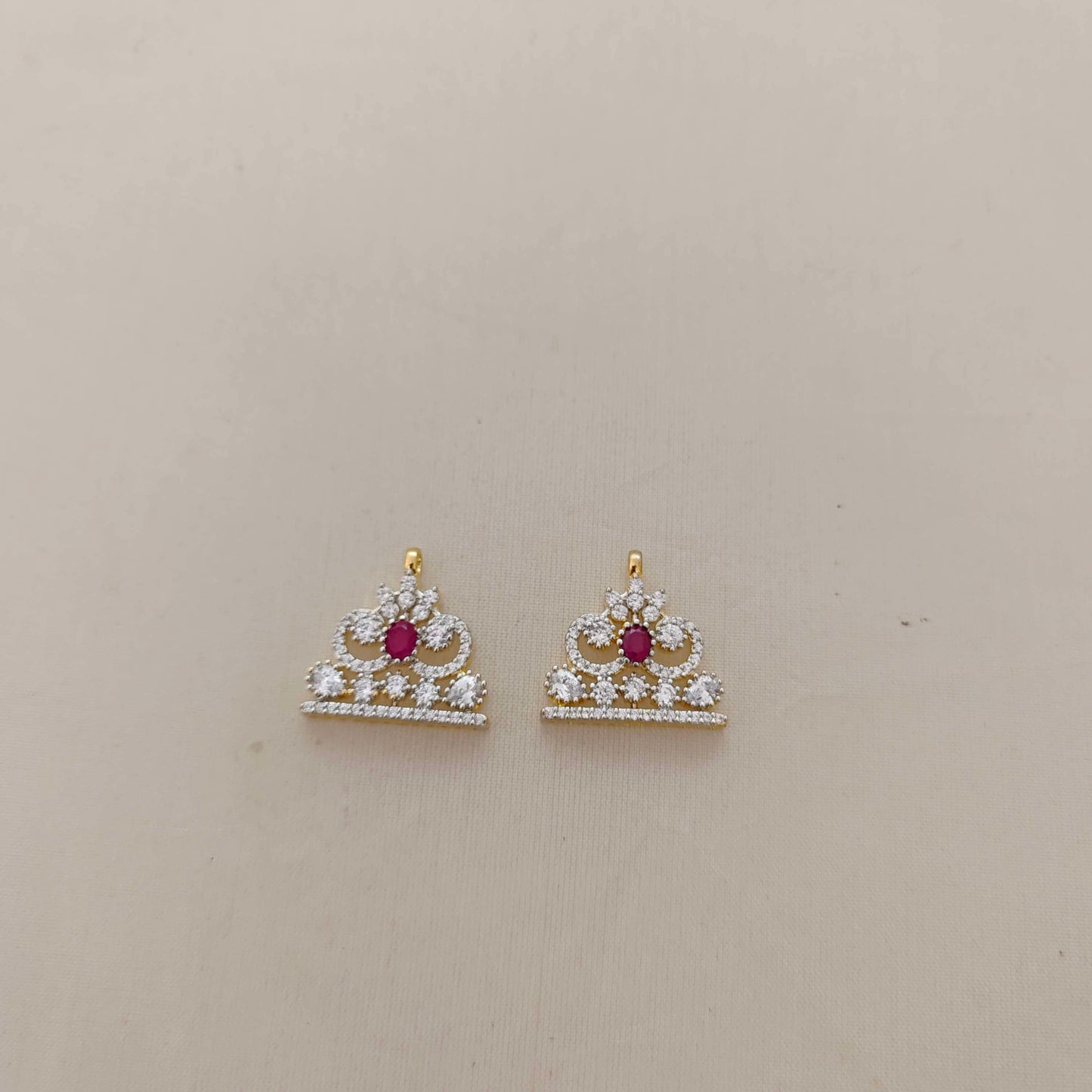 Silver CZ-stone side locket -RCD310