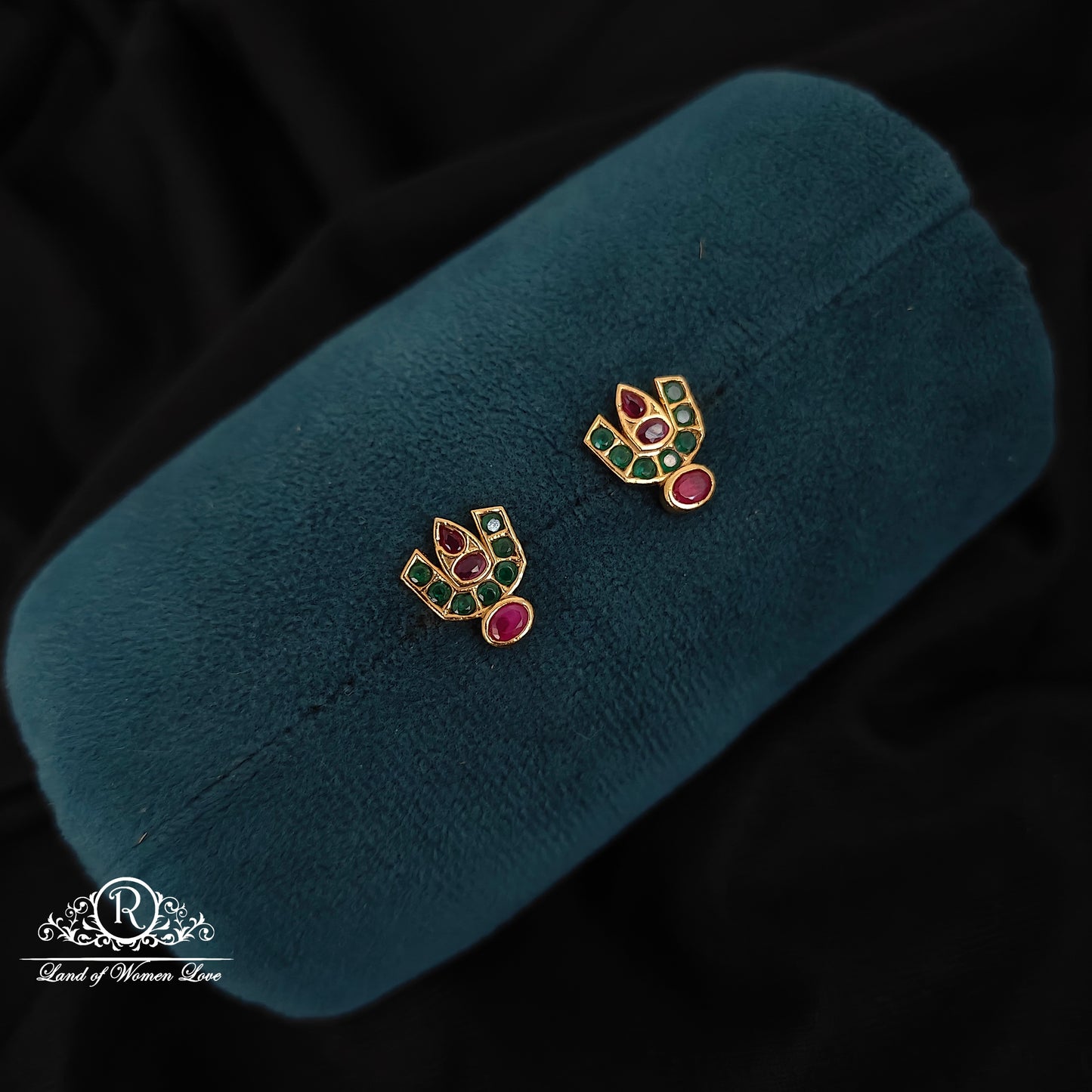 earrings 92.5 silver green and ruby earrings ruby 92.5 silver ramala jewelry / ramala collections