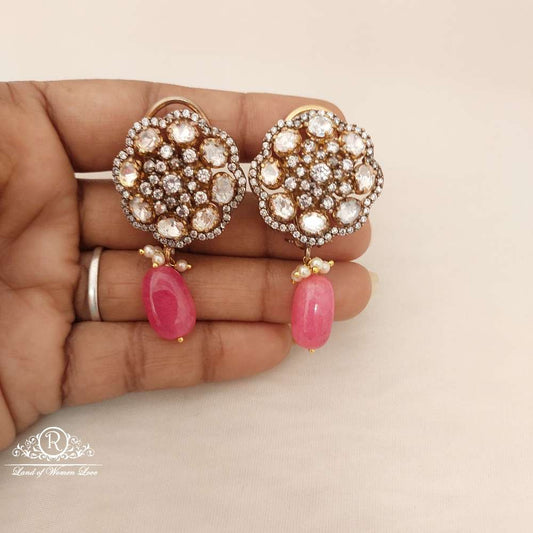 earrings silver victoria moissanite stones earrings-d033 moissanite 92.5 silver ramala jewelry / ramala collections